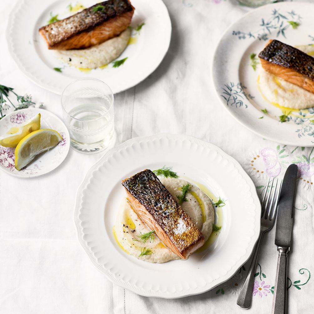Sea trout with fennel purée