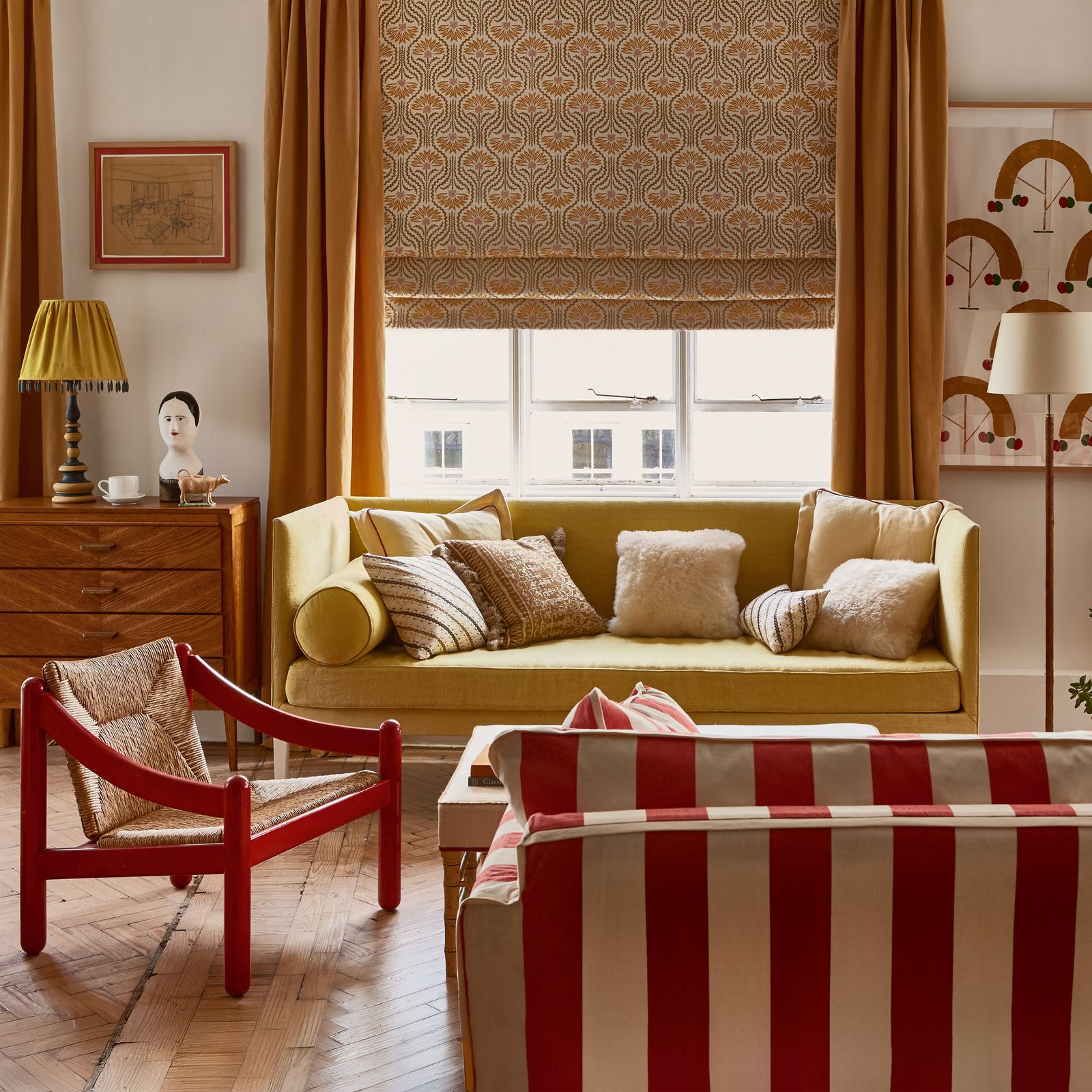 A shoppable scheme with folky graphic wallpapers at its core