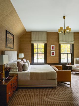 Image may contain Lamp Home Decor Art Painting Indoors Interior Design Bed Furniture Chandelier Chair and Desk